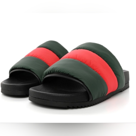Gucci woman's  Padded Web Slide Sandals I'm size 8 and 9. Brand new in a box - Picture 4 of 13